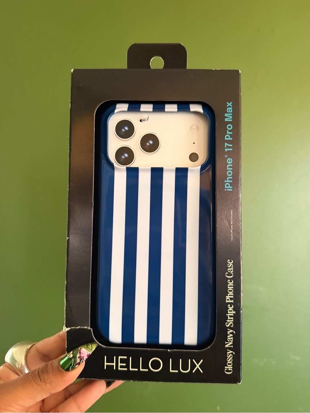 Casetify Glossy Blue and White Striped Phone Case
